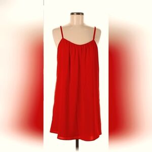 Alice + Olivia Women Small Red Lined Tank Sleeveless Slip Scoopneck Dress M